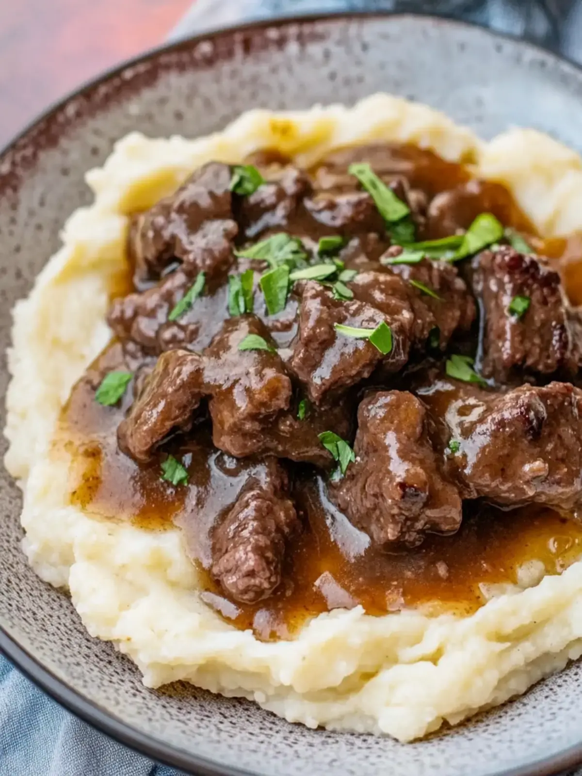Savor Beef Tips and Gravy Over Cauliflower Mash Tonight 3 Beef Tips and Gravy Over Cauliflower Mash