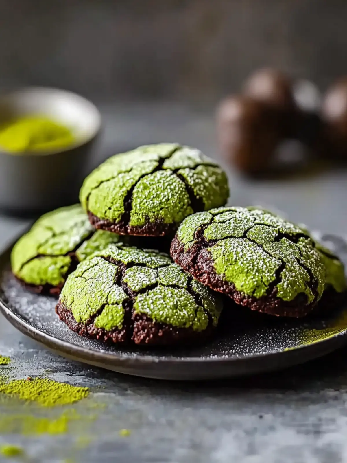 Delicious Matcha Chocolate Crinkle Cookies You'll Love 5 Matcha Chocolate Crinkle Cookies