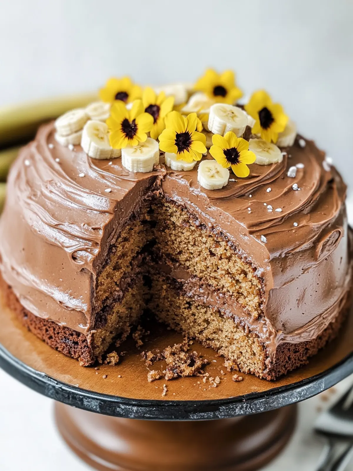 Irresistible Banana Cake with Nutella Frosting Bliss 2 Banana Cake with Nutella Frosting