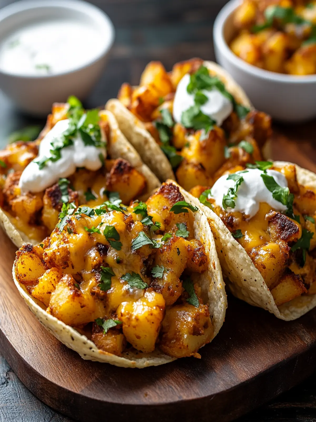 Savor Cheesy Taco Potatoes: A Family Favorite Dish! 3 Cheesy Taco Potatoes