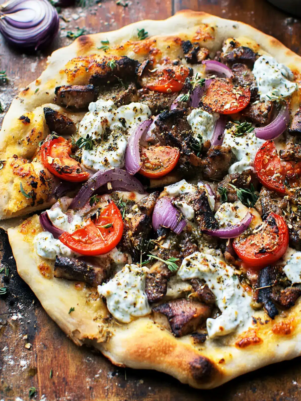 Gyro Pizza with a Tzatziki Drizzle You Can't Resist 4 Gyro Pizza with a Tzatziki Drizzle