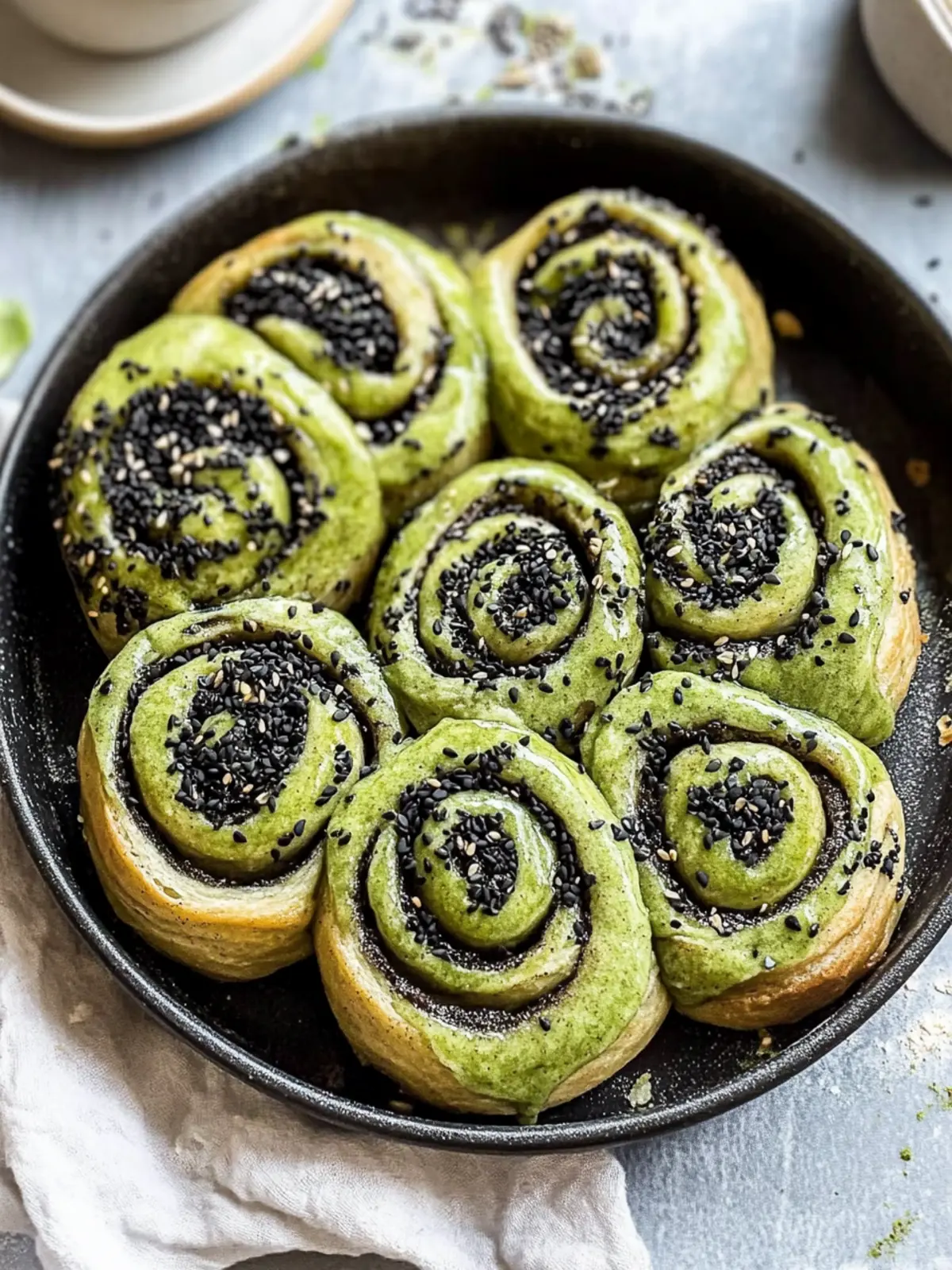 Vegan Matcha Black Sesame Cinnamon Rolls You’ll Adore 3 Vegan Matcha Black Sesame Cinnamon Rolls
