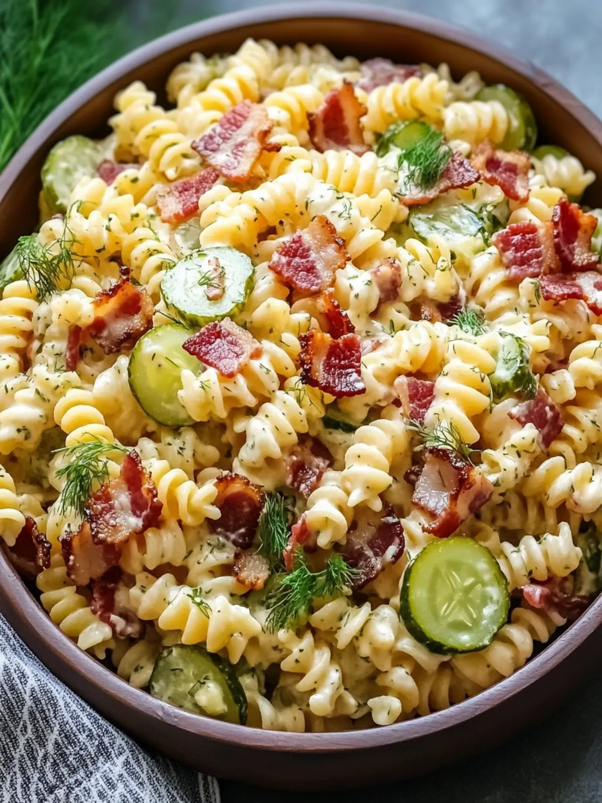 Ultimate Dill Pickle Bacon Pasta Salad for Easy Summer Fun 2 Dill Pickle Bacon Pasta Salad