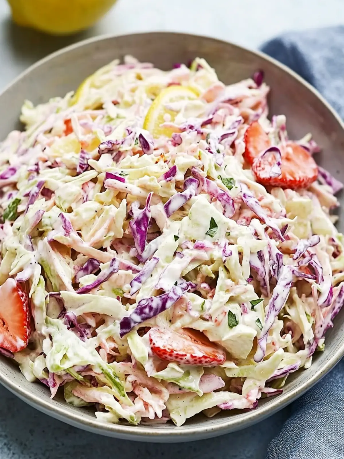 Zesty Strawberry Lemon Coleslaw That Brightens Your BBQ 2 Strawberry Lemon Coleslaw