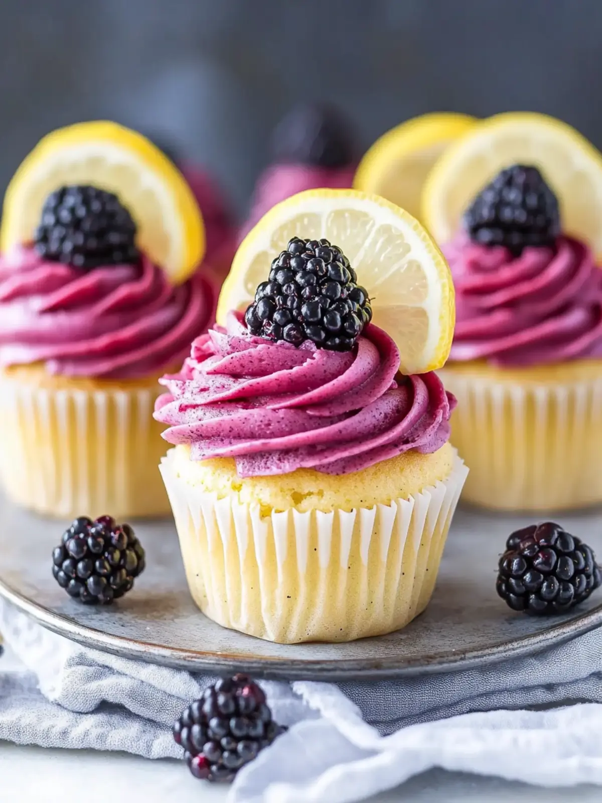 Lemon Poppy Seed Cupcakes with Blackberry Frosting Bliss 4 Lemon Poppy Seed Cupcakes with Blackberry Frosting