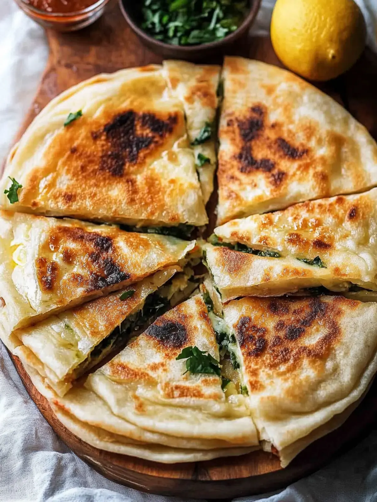 Delicious Gozleme: Easy Homemade Spinach and Feta Delight 4 Gozleme