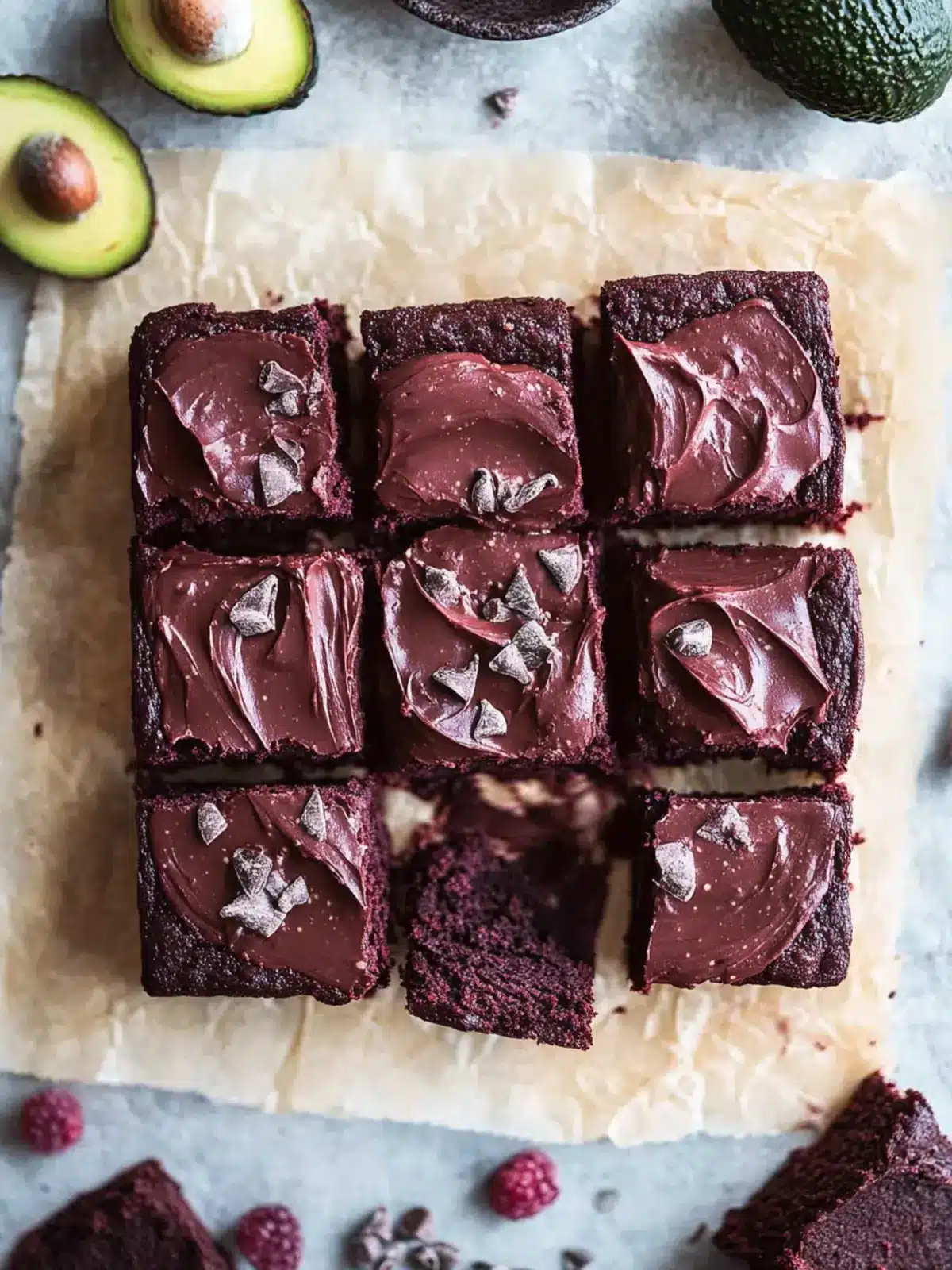 Decadent Beetroot Brownies with Creamy Chocolate Avocado Frosting 2 Beetroot Brownies with Chocolate Avocado Frosting