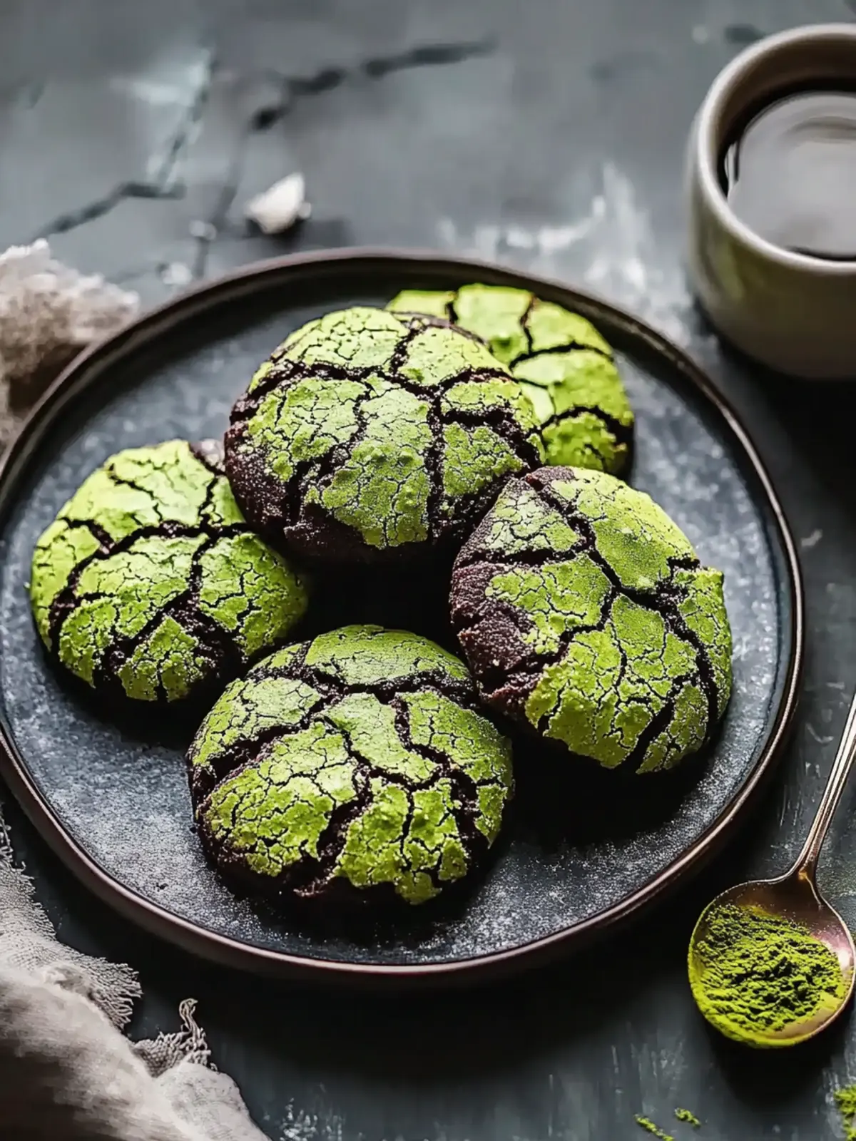 Delicious Matcha Chocolate Crinkle Cookies You'll Love 4 Matcha Chocolate Crinkle Cookies