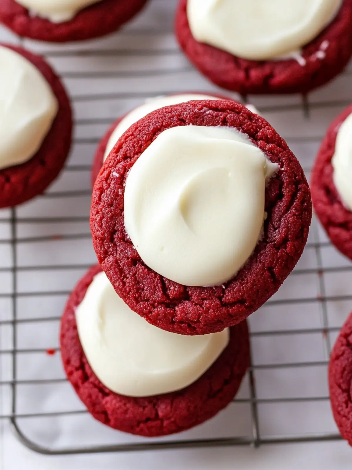 Decadent Red Velvet Cookies with Irresistible Cream Cheese Frosting 5 Red Velvet Cookies with Cream Cheese Frosting