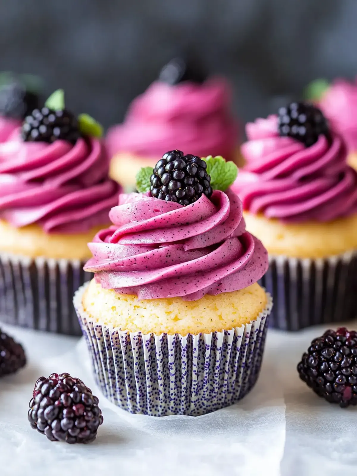 Lemon Poppy Seed Cupcakes with Blackberry Frosting Bliss 5 Lemon Poppy Seed Cupcakes with Blackberry Frosting