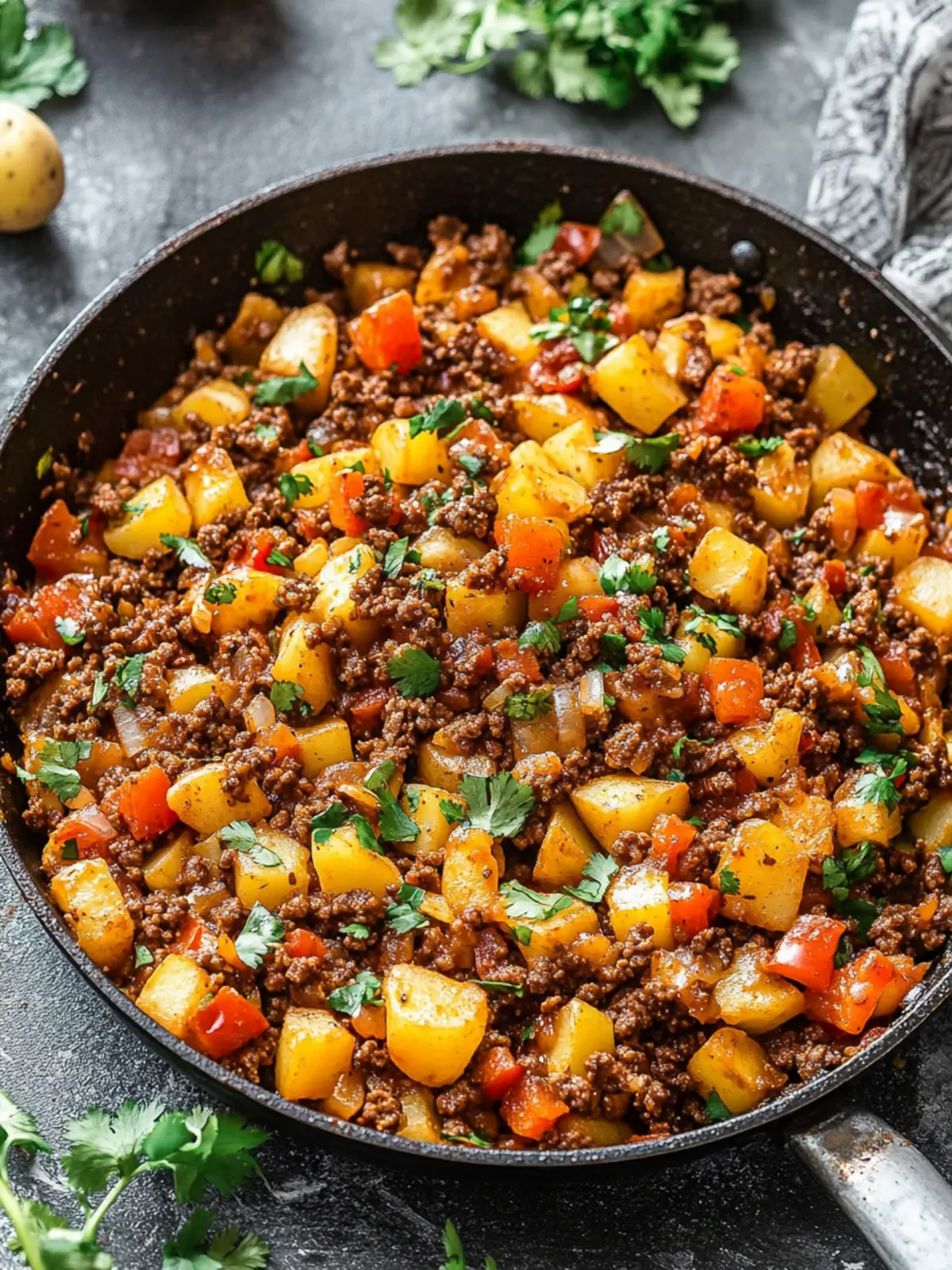 Sizzling Mexican Ground Beef and Potato Skillet Delight 2 Mexican Ground Beef and Potato Skillet