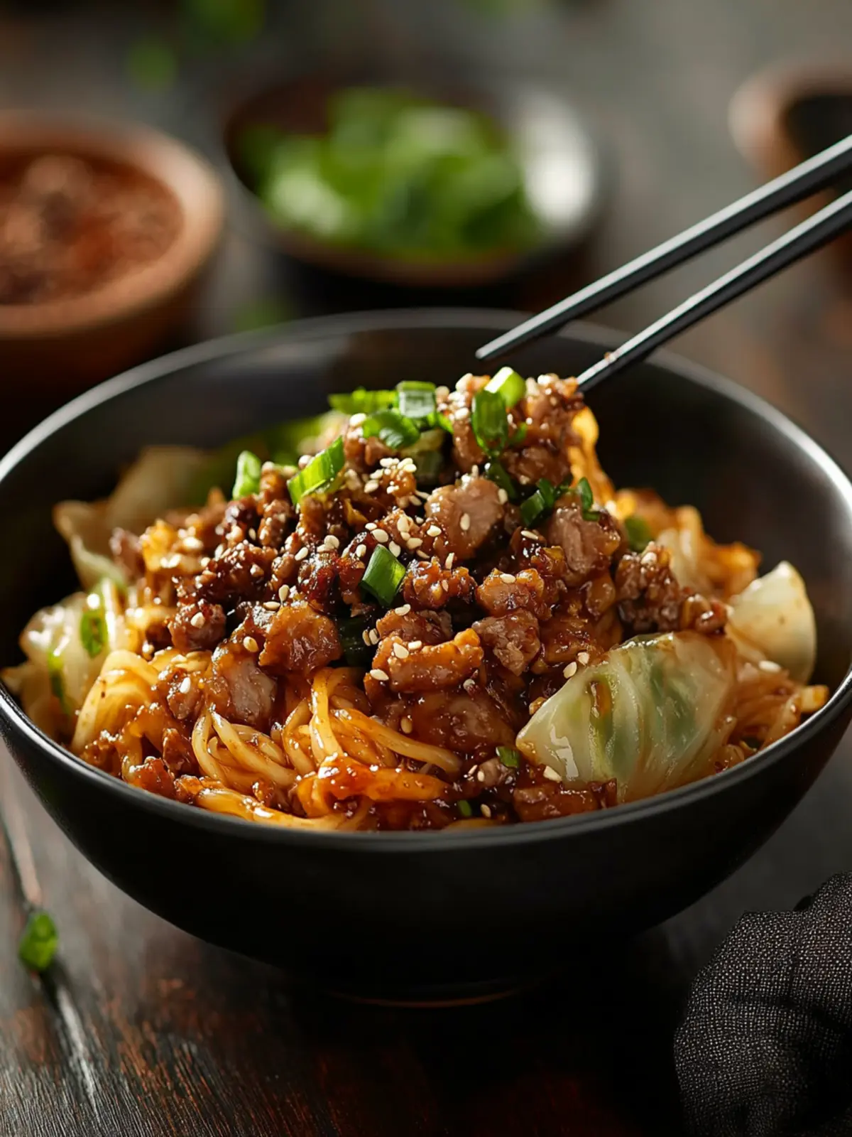 Delicious Potsticker Noodle Bowl with Pork & Cabbage Slaw 5 Potsticker Noodle Bowl with Pork & Cabbage Slaw