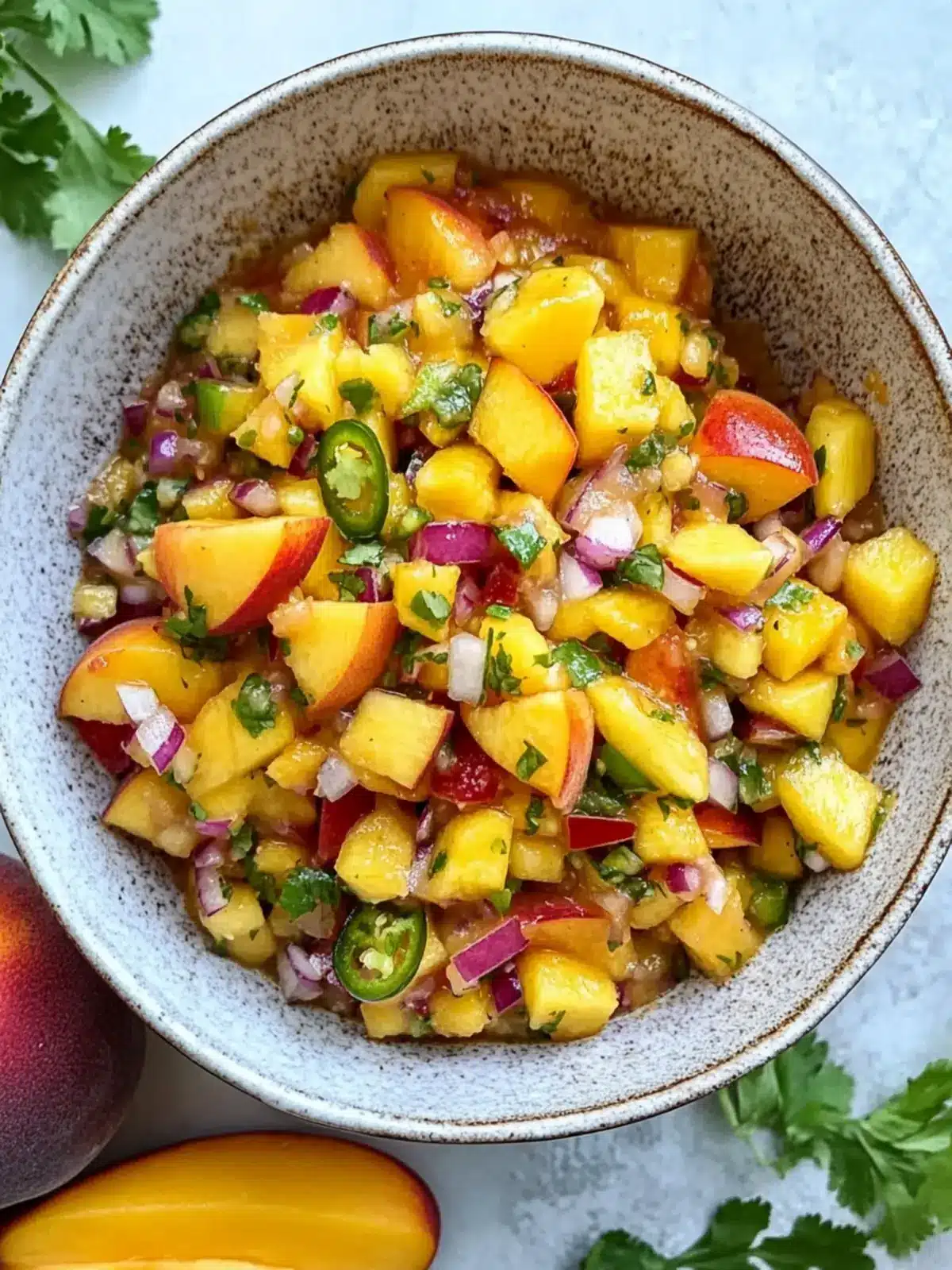 Fresh Peach Salsa with Mango and Jalapeño for Summer Fun 2 Peach Salsa with Mango and Jalapeño
