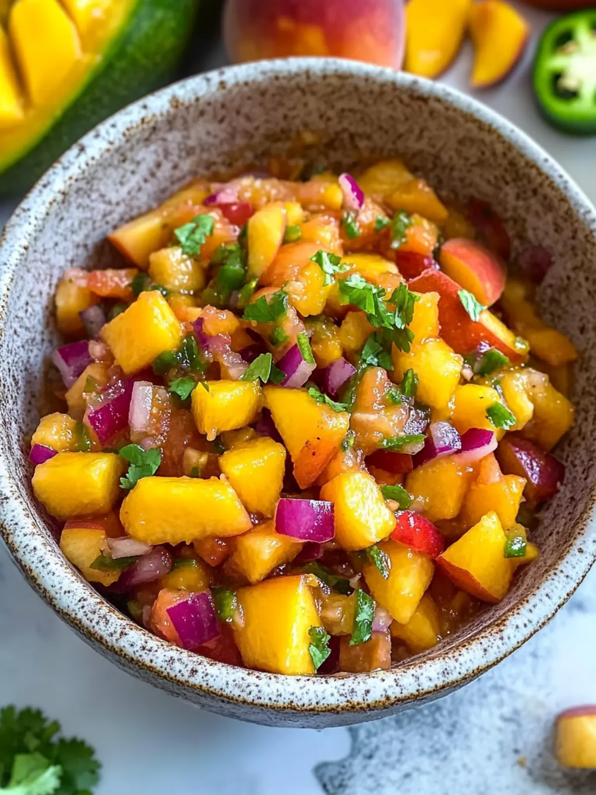 Fresh Peach Salsa with Mango and Jalapeño for Summer Fun 4 Peach Salsa with Mango and Jalapeño