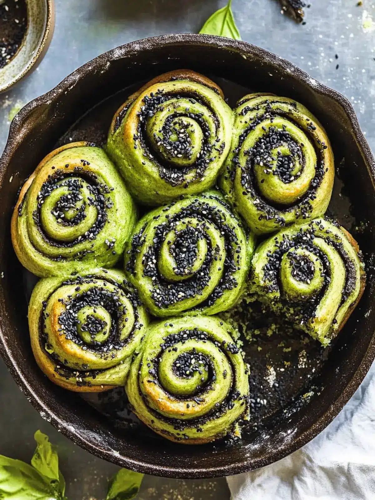 Vegan Matcha Black Sesame Cinnamon Rolls You’ll Adore 5 Vegan Matcha Black Sesame Cinnamon Rolls