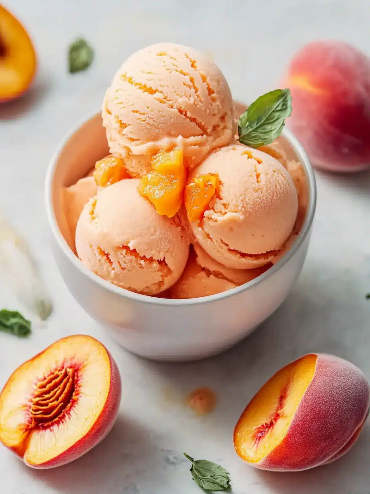 Deliciously Creamy Peach Sorbet You Can Make at Home 4 Peach Sorbet