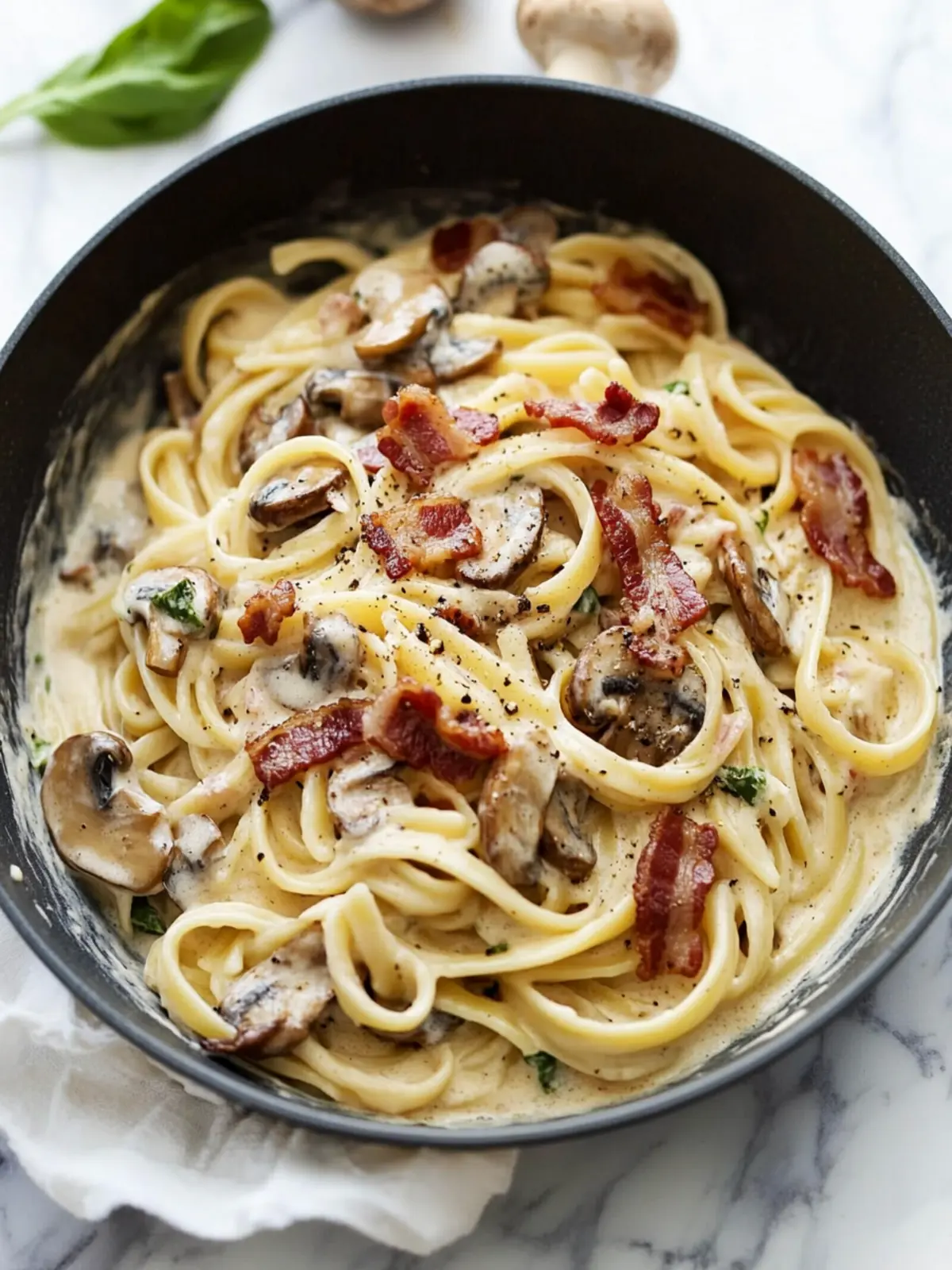 Decadent Creamy Bacon and Mushroom Pasta You’ll Crave Daily 2 Creamy Bacon and Mushroom Pasta