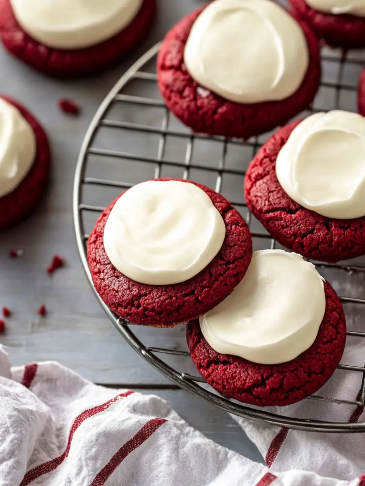 Decadent Red Velvet Cookies with Irresistible Cream Cheese Frosting 3 Red Velvet Cookies with Cream Cheese Frosting