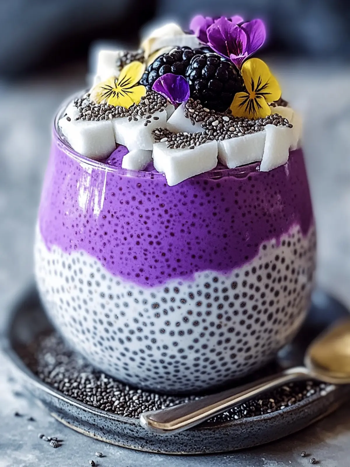 Delicious Ube & Coconut Chia Pudding Parfait in 10 Minutes 2 Ube & Coconut Chia Pudding Parfait