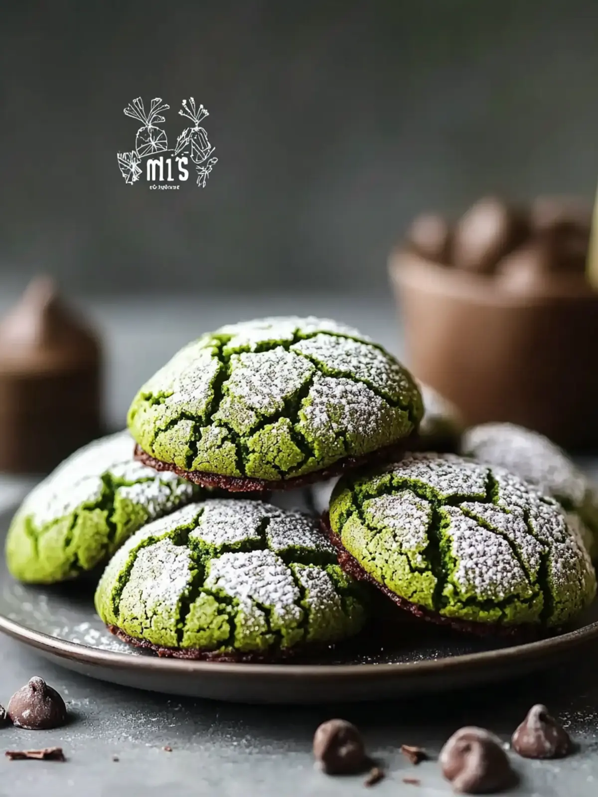 Delicious Matcha Chocolate Crinkle Cookies You'll Love 2 Matcha Chocolate Crinkle Cookies