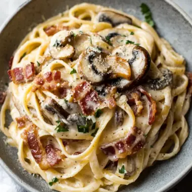 Indulge in Creamy Bacon and Mushroom Pasta Bliss 10 Creamy Bacon and Mushroom Pasta
