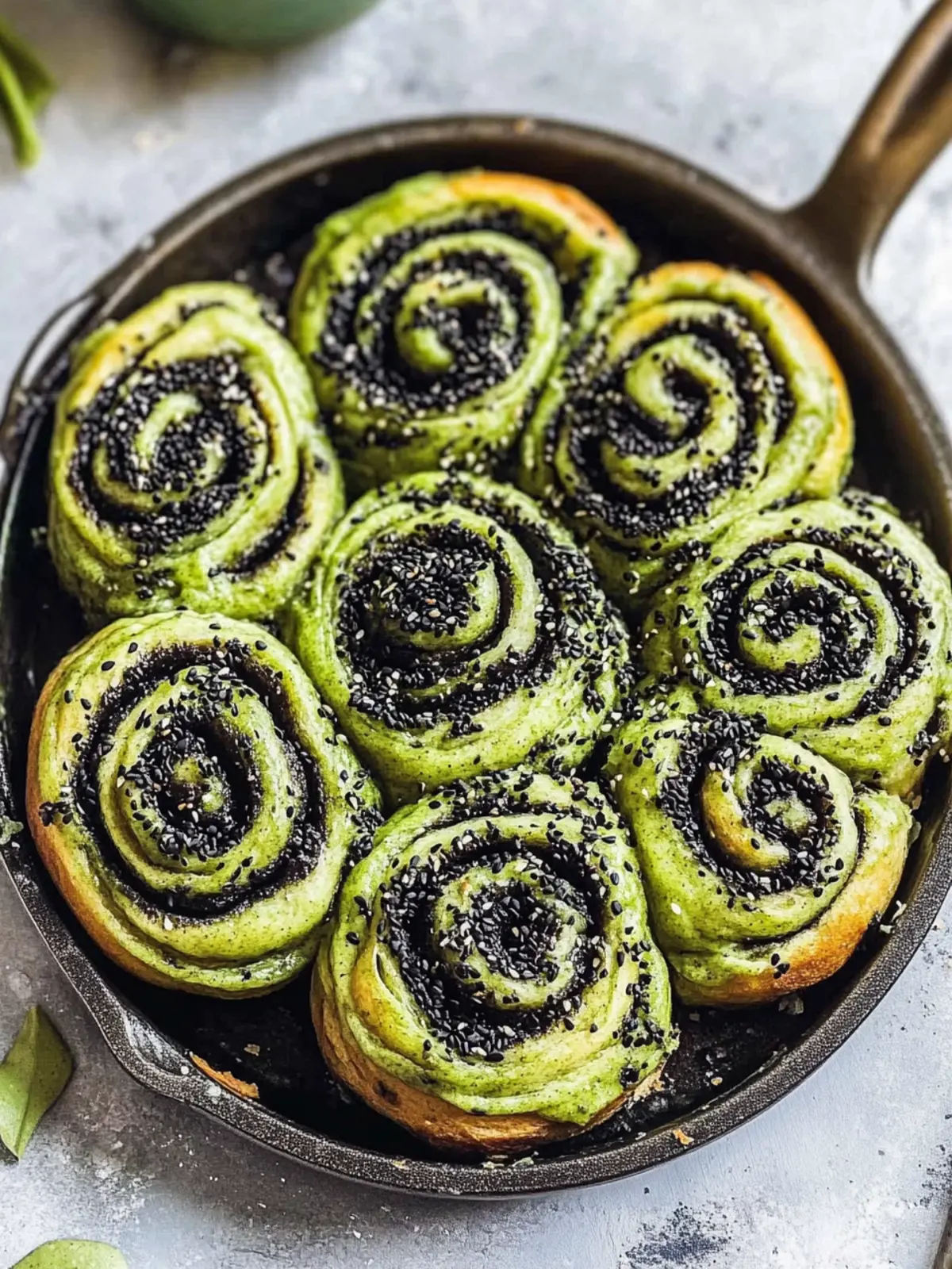 Vegan Matcha Black Sesame Cinnamon Rolls You’ll Adore 4 Vegan Matcha Black Sesame Cinnamon Rolls