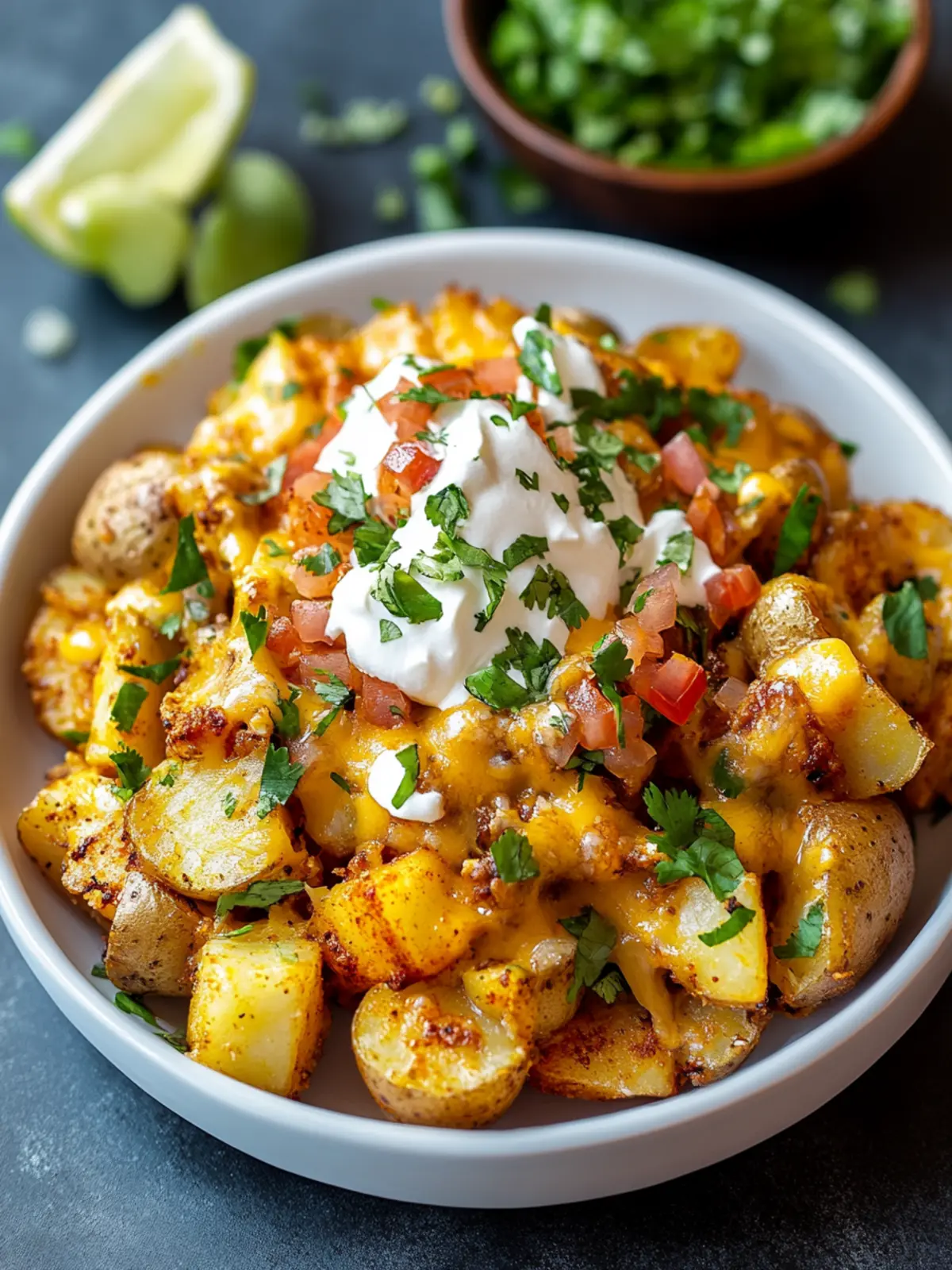 Savor Cheesy Taco Potatoes: A Family Favorite Dish! 2 Cheesy Taco Potatoes