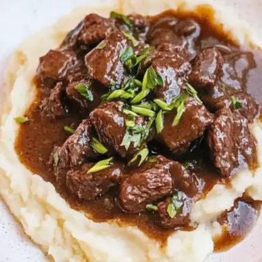 Savor Beef Tips and Gravy Over Cauliflower Mash Tonight 10 Beef Tips and Gravy Over Cauliflower Mash