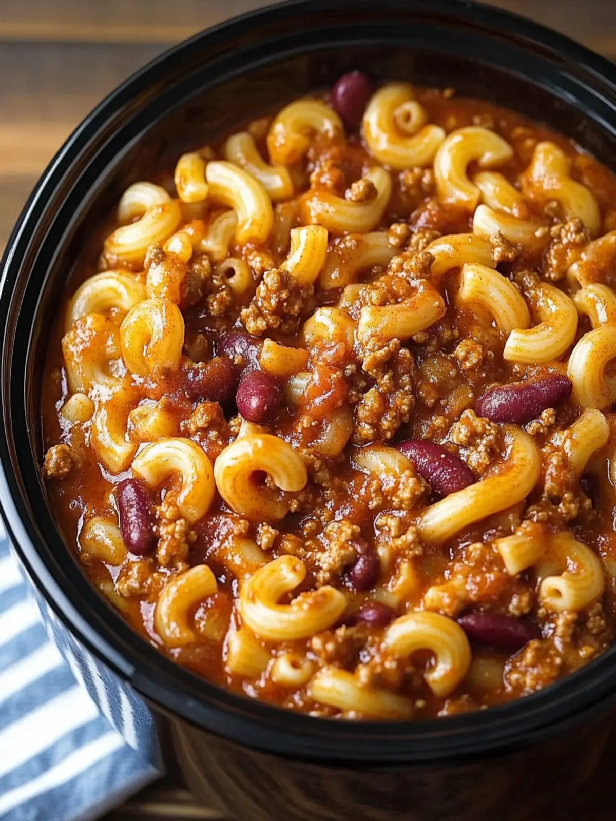 Savory Crock Pot Cheddar Chili Mac for Cozy Nights In 2 Crock Pot Cheddar Chili Mac
