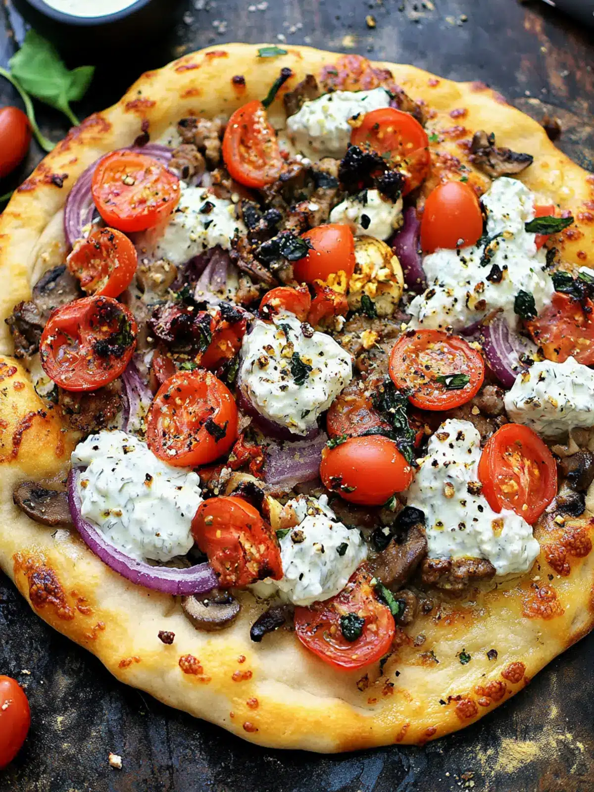 Gyro Pizza with a Tzatziki Drizzle You Can't Resist 2 Gyro Pizza with a Tzatziki Drizzle