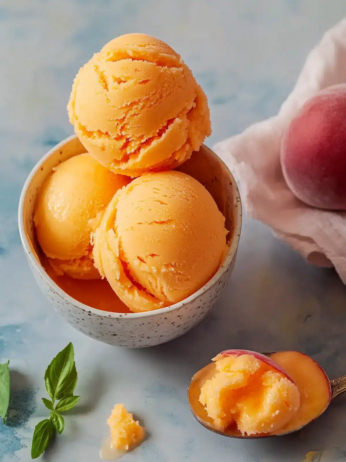 Deliciously Creamy Peach Sorbet You Can Make at Home 5 Peach Sorbet