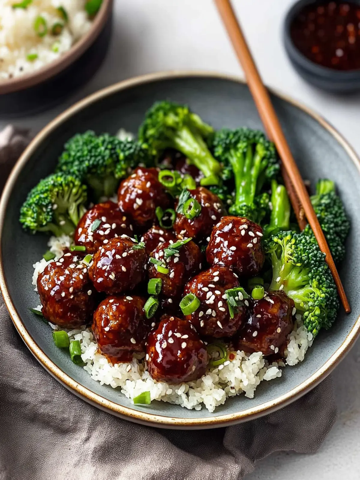 Sticky Mongolian Meatballs and Broccoli for Ultimate Flavor Treat 3 Sticky Mongolian Meatballs and Broccoli