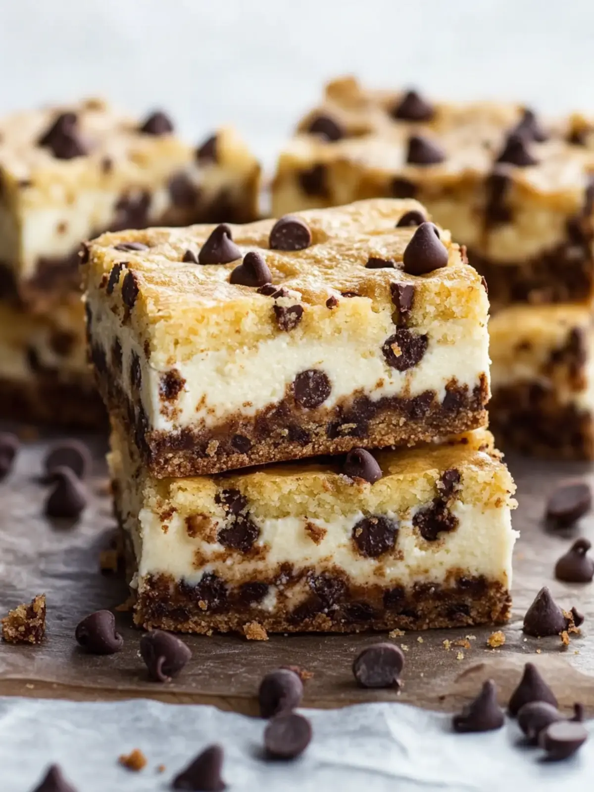Decadent Chocolate Chip Cheesecake Bars to Satisfy Cravings 3 Chocolate Chip Cheesecake Bars