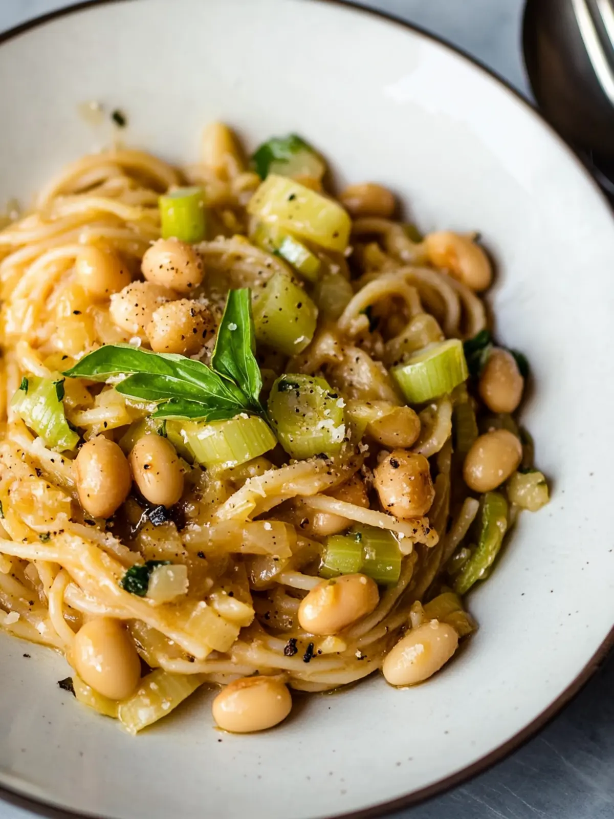 Delicious Miso Pasta Sauce with Cannellini Beans and Leeks 3 Miso Pasta Sauce with Cannellini Beans and Leeks