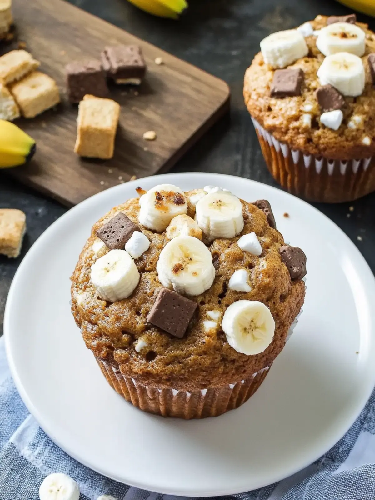 Indulge in Banana S'mores Muffins for Cozy Mornings 3 Banana S'mores Muffins