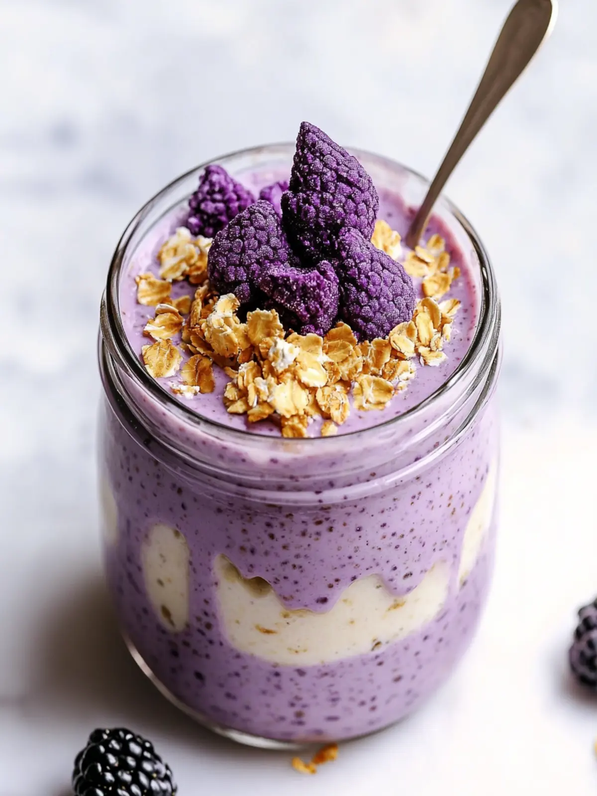 Delightful Ube Cheesecake Overnight Oats for Busy Mornings 2 Ube Cheesecake Overnight Oats