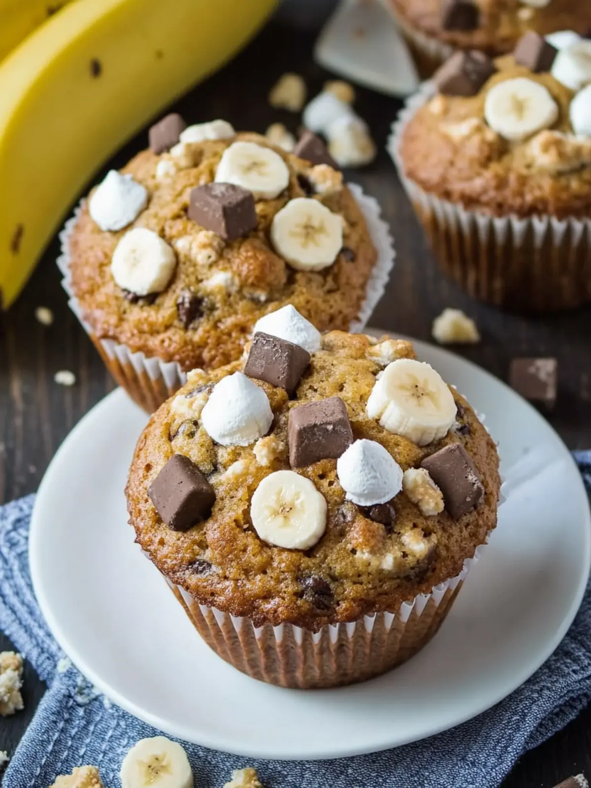 Indulge in Banana S'mores Muffins for Cozy Mornings 2 Banana S'mores Muffins