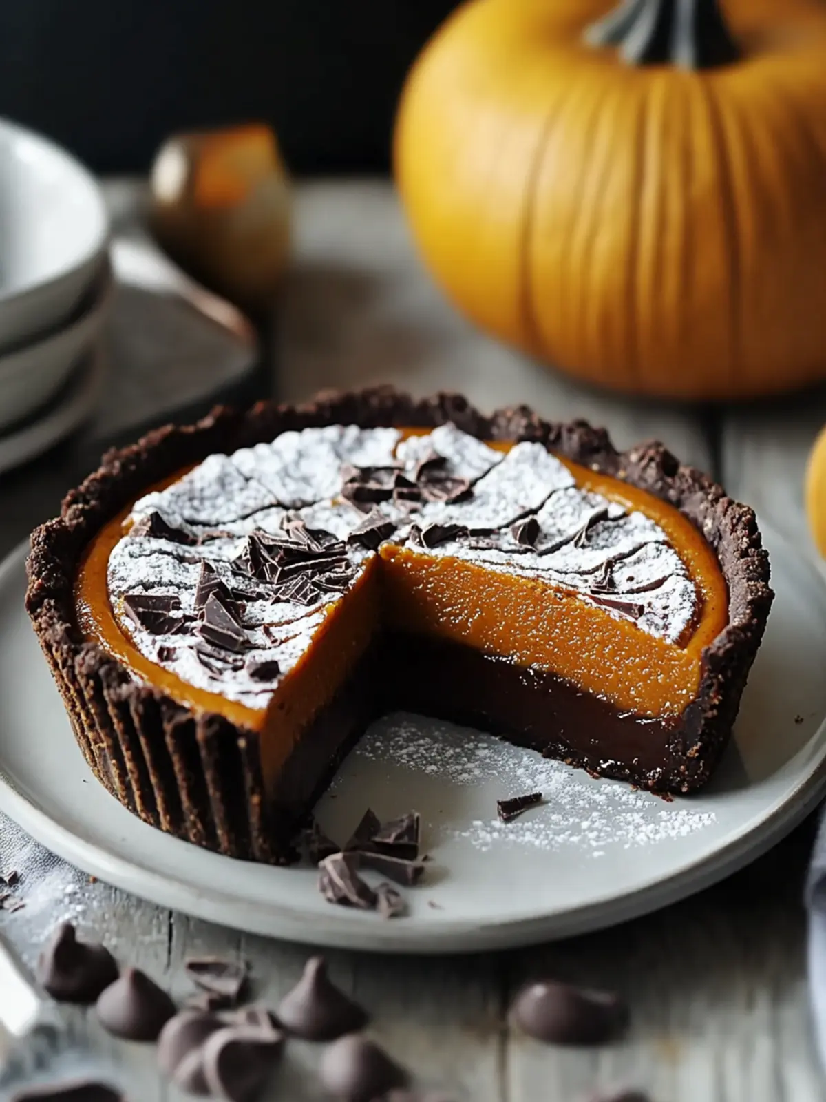 Decadent Dark Chocolate Pumpkin Tart for Cozy Nights 2 Dark Chocolate Pumpkin Tart