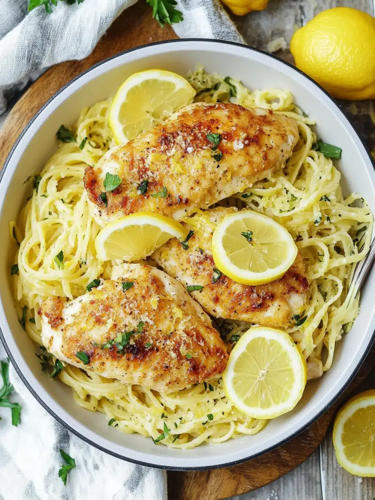 Savor Romano Chicken with Zesty Lemon Garlic Pasta Delight 2 Romano Chicken with Lemon Garlic Pasta
