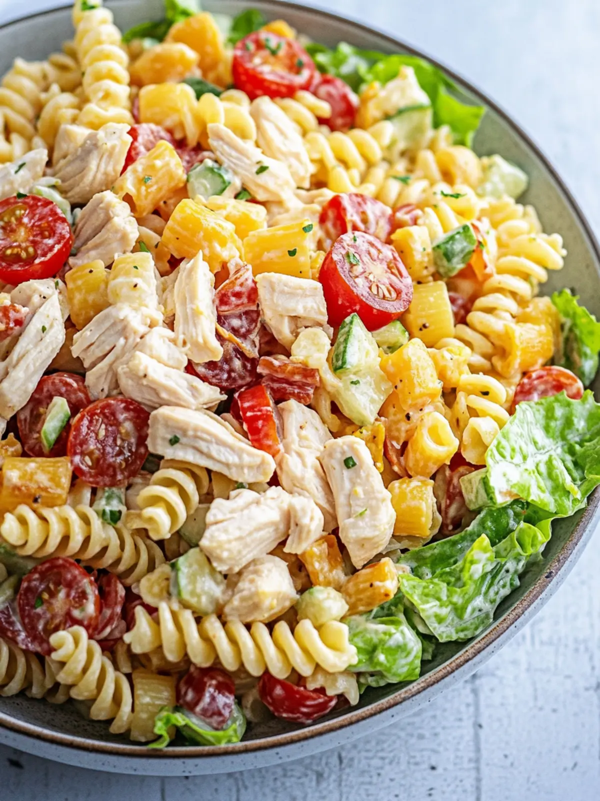 Savor the Crunch: Chicken Club Pasta Salad Delight 4 Chicken Club Pasta Salad