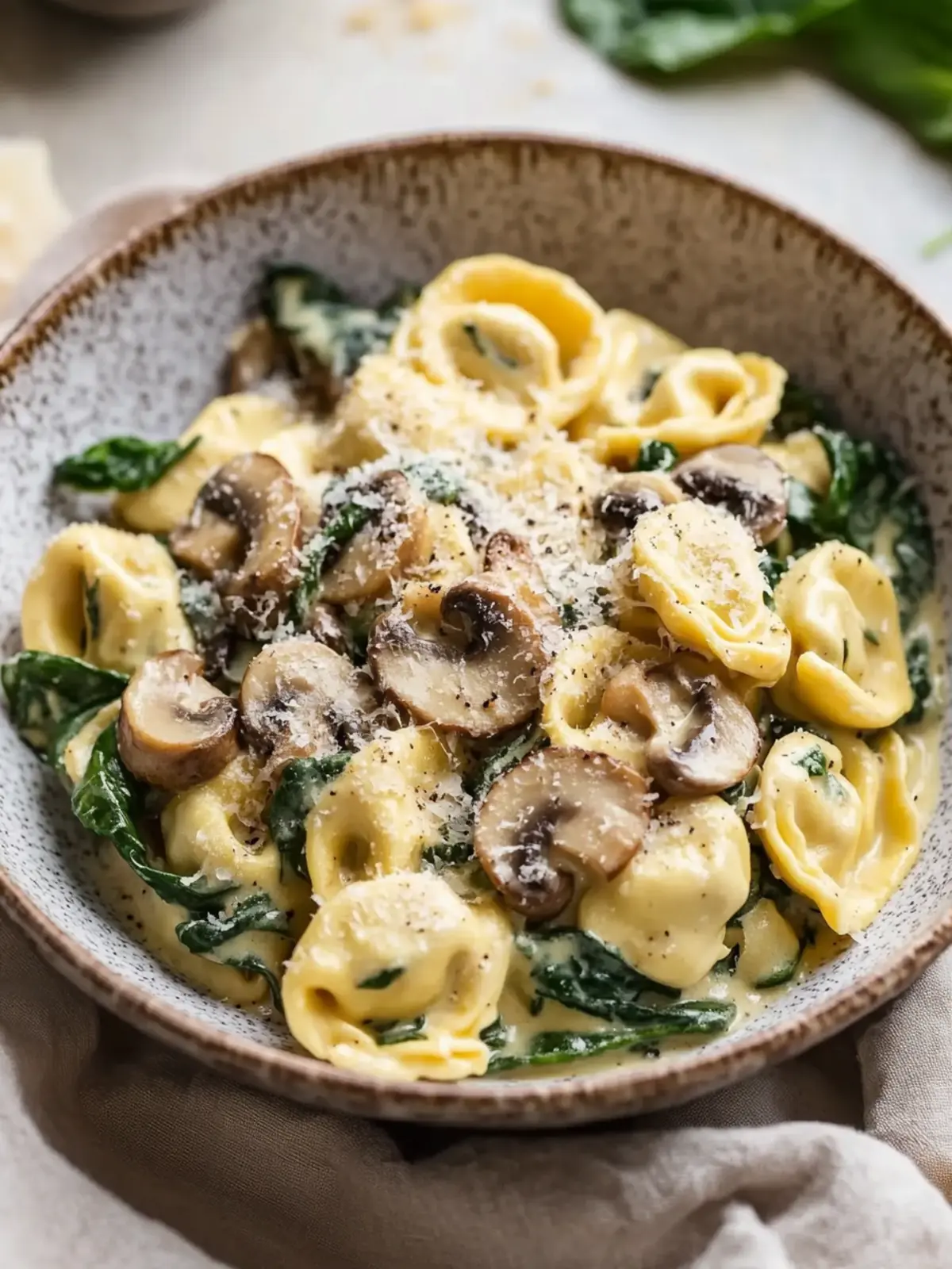 Creamy Tortellini with Spinach and Mushrooms: A Cozy Feast 5 Creamy Tortellini with Spinach and Mushrooms