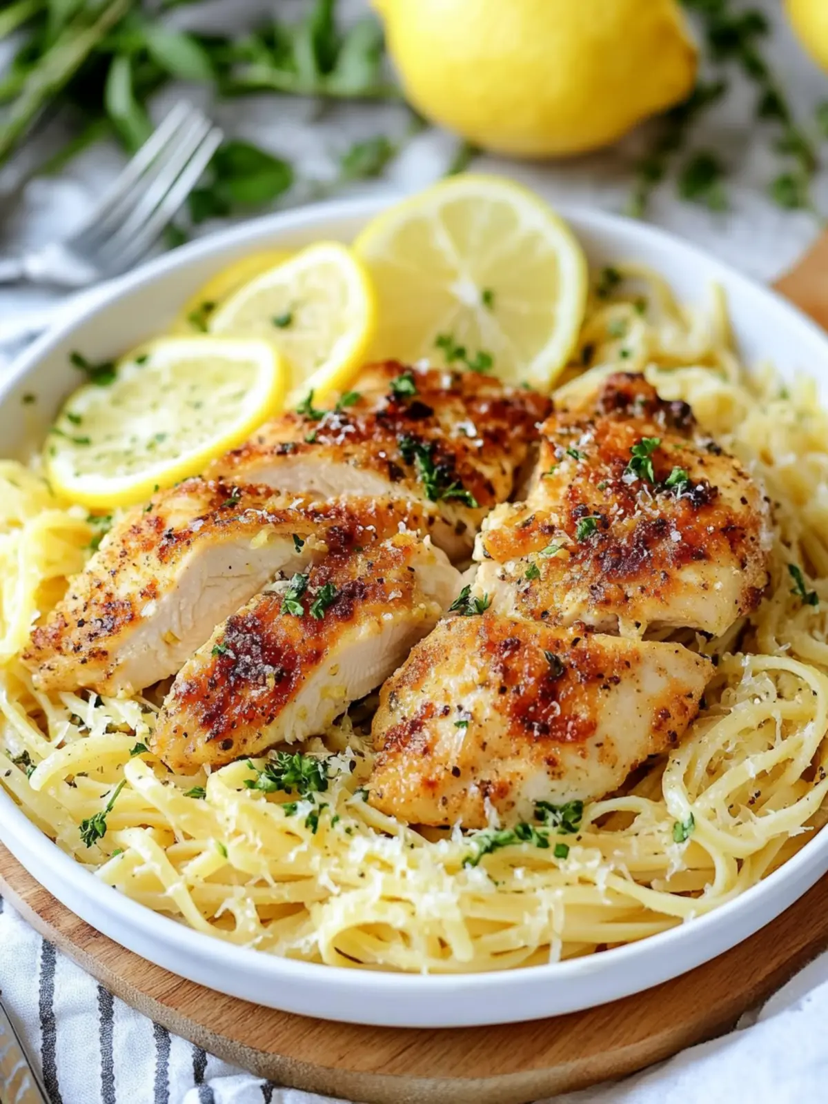 Savor Romano Chicken with Zesty Lemon Garlic Pasta Delight 3 Romano Chicken with Lemon Garlic Pasta