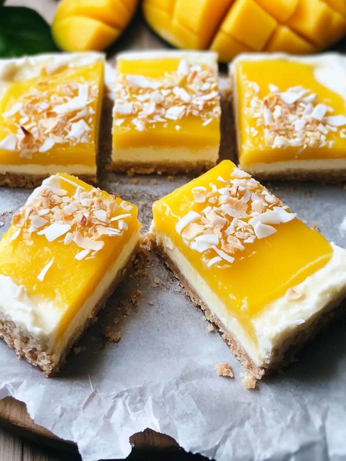 Delicious Coconut Mango Cheesecake Bars to Wow Your Guests 3 Coconut Mango Cheesecake Bars