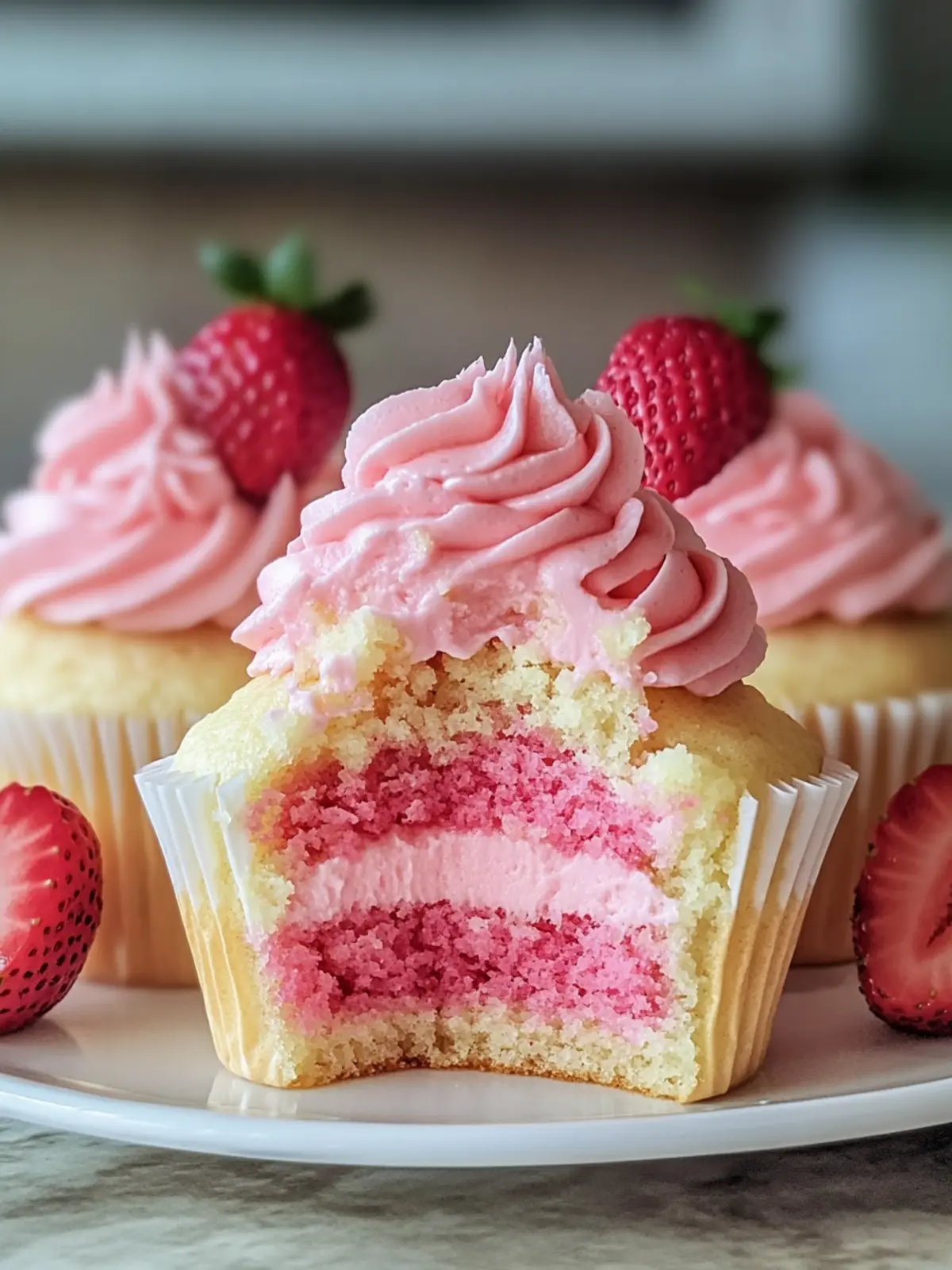 Indulge in Strawberry Milkshake Cupcakes for a Sweet Treat 3 Strawberry Milkshake Cupcakes