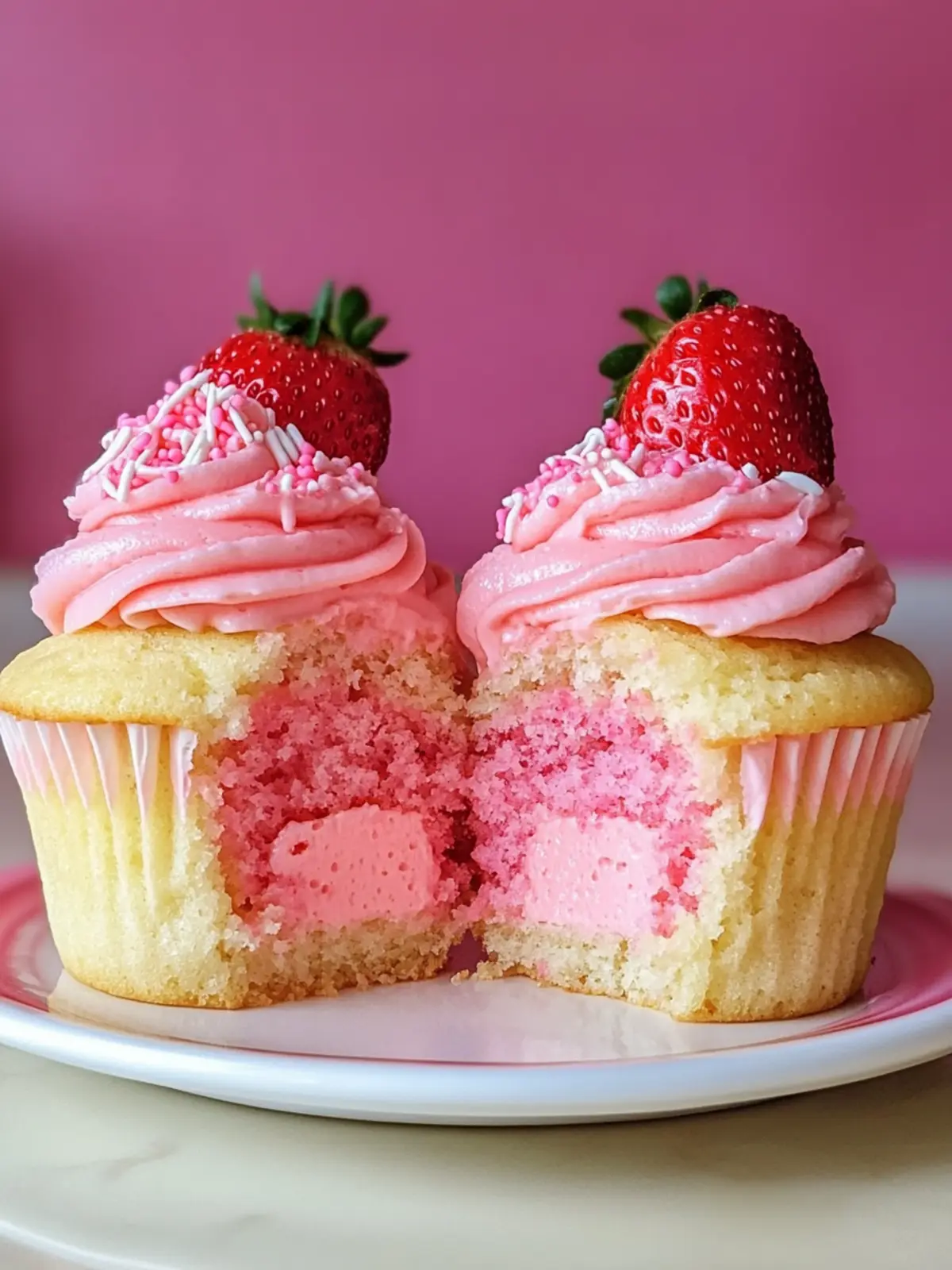 Indulge in Strawberry Milkshake Cupcakes for a Sweet Treat 2 Strawberry Milkshake Cupcakes