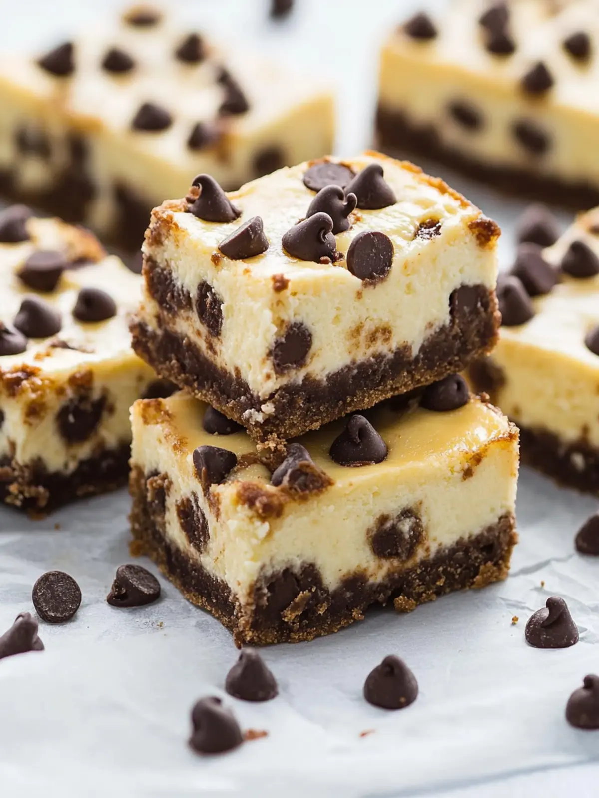Decadent Chocolate Chip Cheesecake Bars to Satisfy Cravings 4 Chocolate Chip Cheesecake Bars