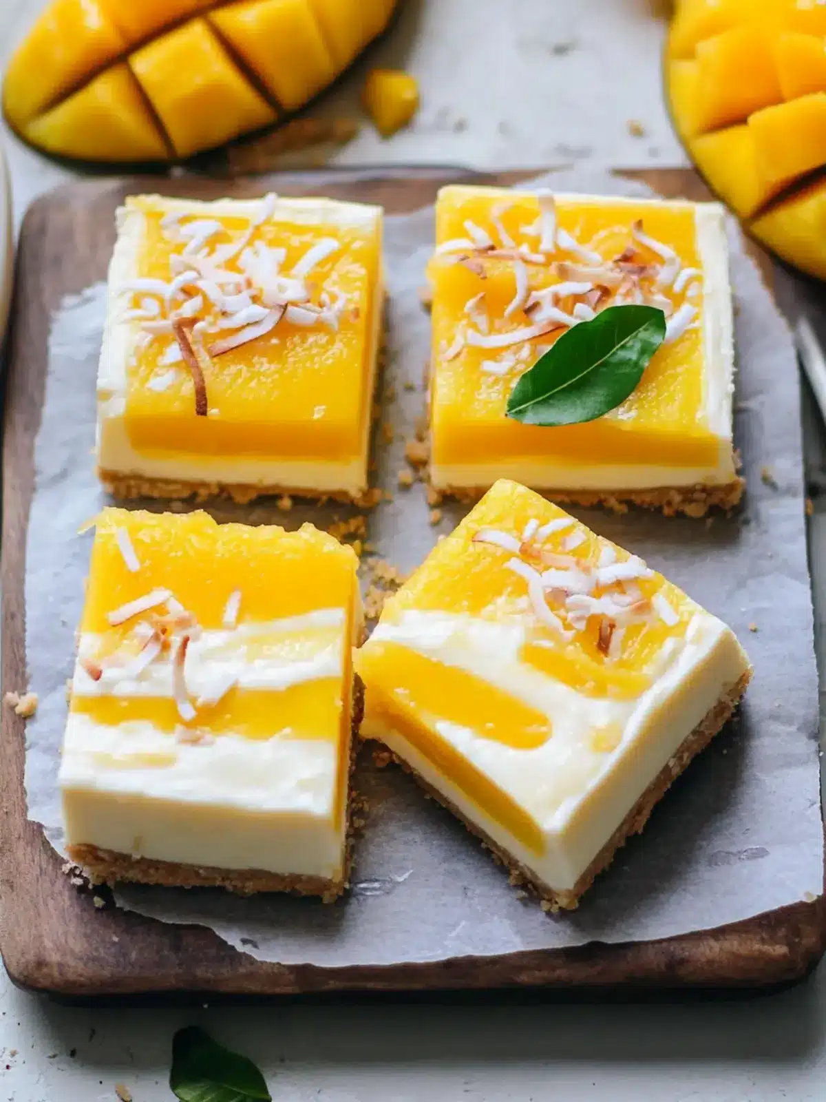 Delicious Coconut Mango Cheesecake Bars to Wow Your Guests 2 Coconut Mango Cheesecake Bars