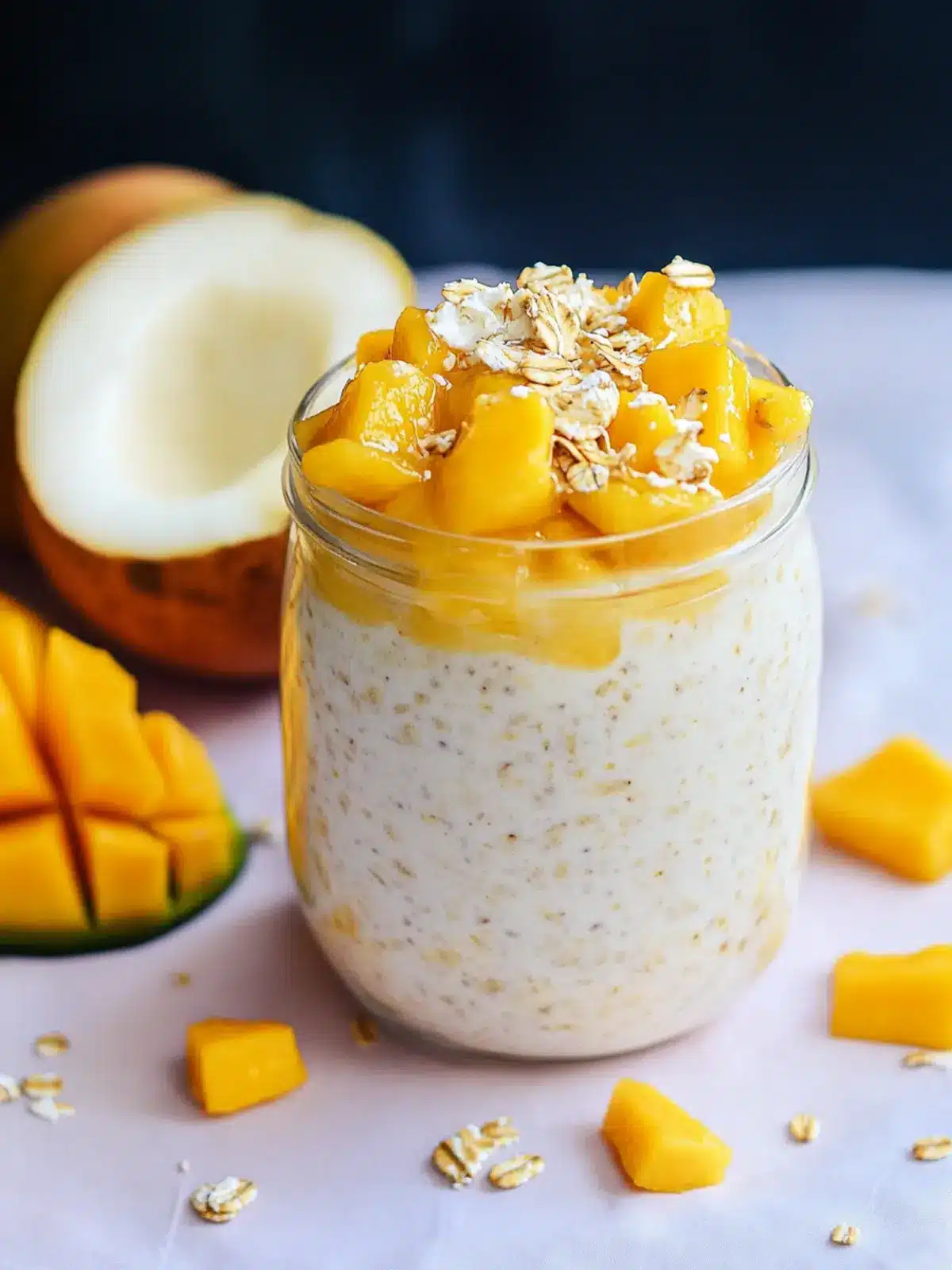 Mango Coconut Overnight Oats: A Tropical Breakfast Delight 2 MANGO COCONUT OVERNIGHT OATS