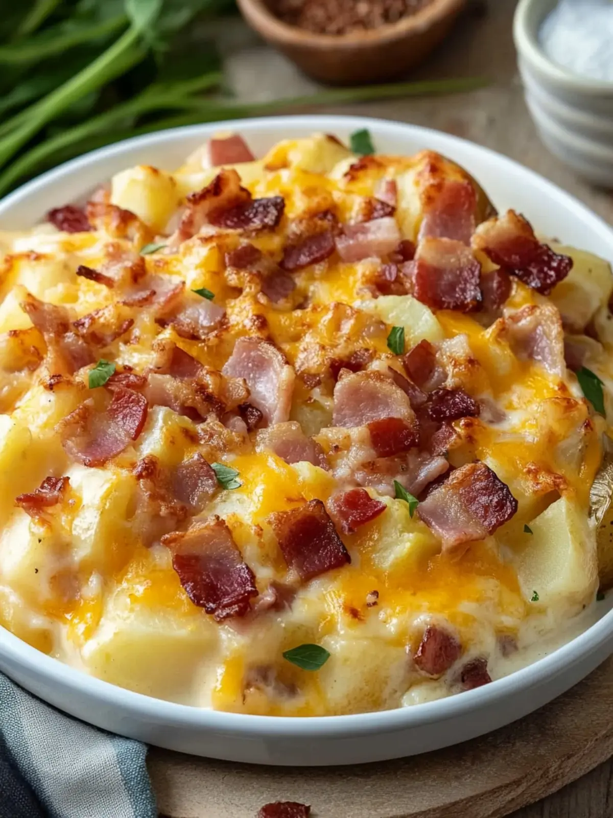 Savor Ham & Bacon Cheesy Potatoes for Ultimate Comfort Food 2 Ham & Bacon Cheesy Potatoes