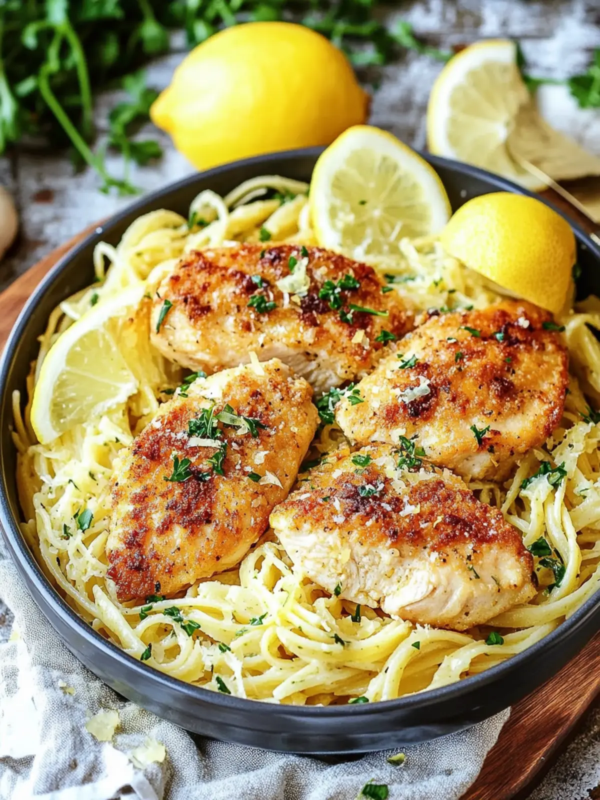 Savor Romano Chicken with Zesty Lemon Garlic Pasta Delight 4 Romano Chicken with Lemon Garlic Pasta
